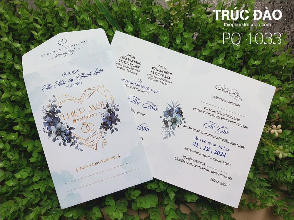 Thiệp cưới đẹp - giá rẻ - Thiệp cưới PQ 1033
